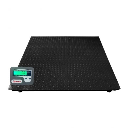 Balança de plataforma UR 10000 LIGHT 1500/500, em aço carbono xadrez,  1,50 X 1,50m, com 4 células de carga, caixa de junção, sem coluna, com suporte para comando