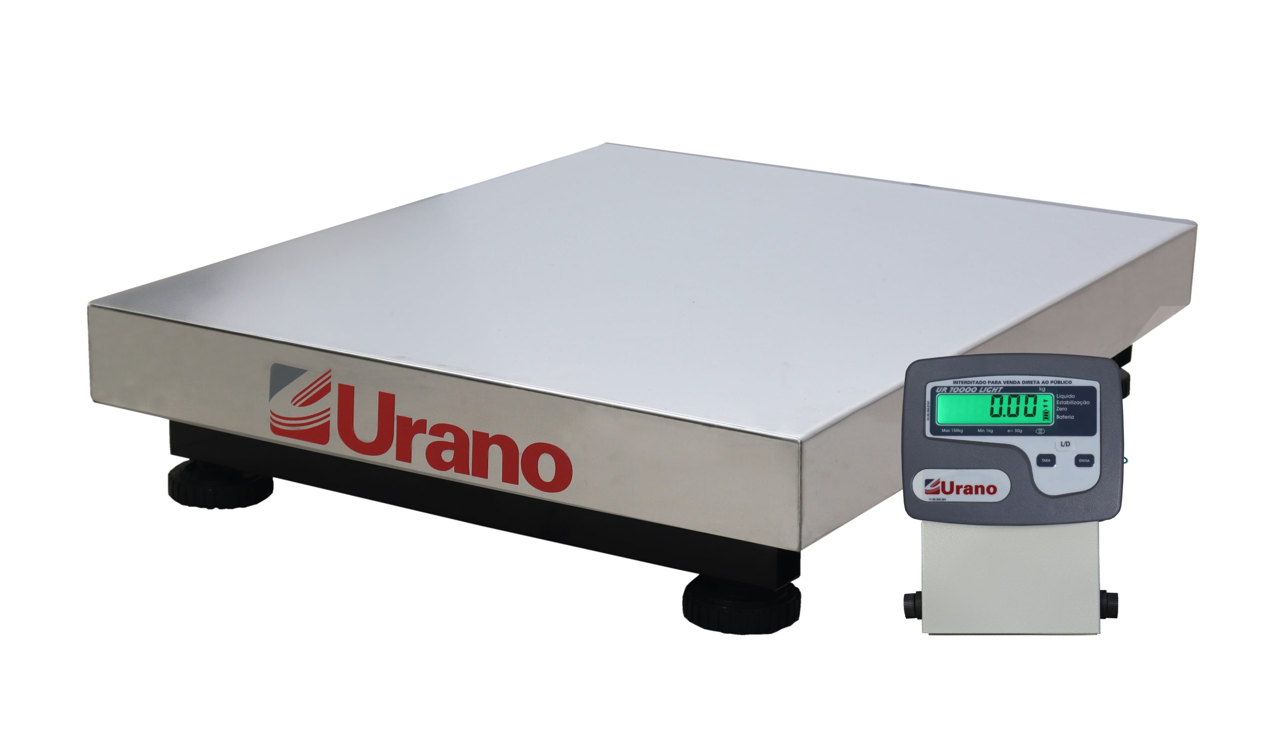 Balança de plataforma W UR 10000 Light 500 / 100, 60 x 80 cm, estrutura metálica, bandeja aço inox, sem coluna, com bateria - Imagem 3