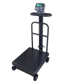 Balança de plataforma W UR 10000 Light 300/50 ME, 40X50cm, bandeja e estrutura aço carbono, coluna, encosto, rodas, com bateria
