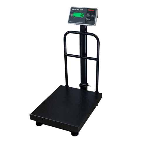 Balança de plataforma W UR 10000 Pro 300 x 50 ME, 45 x 60 cm, bandeja e estrutura aço carbono, coluna, encosto, pés, com bateria