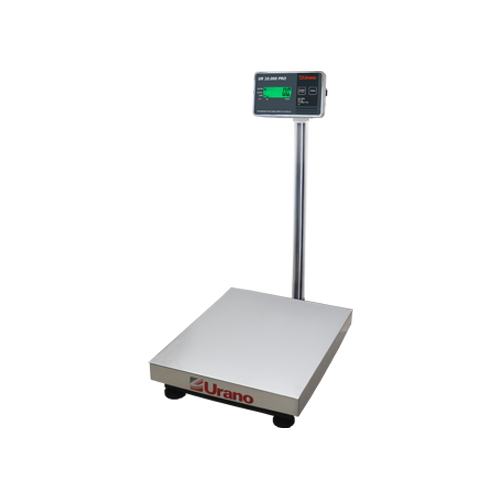 Balança de plataforma W UR 10000 Pro 500 / 100, 60 x 80 cm, estrutura metálica, bandeja aço inox, com coluna, bateria